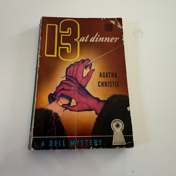 13 At Dinner By Agatha Christie Vintage Dell Mapback Mystery Paperback - Picture 1 of 3